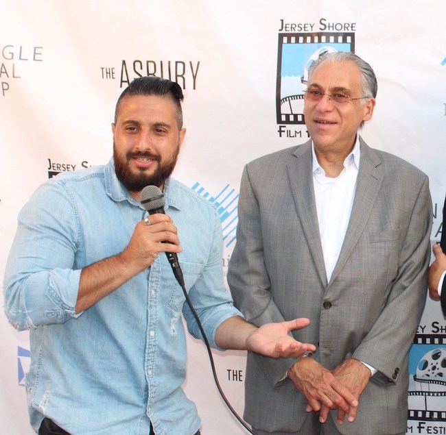 John Budion (Left), last year's winner of the Best Picture Award for his film Rockaway and Stevie Doueck (Right), founder of the JSFF at the 2018 festival.