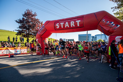 It was a beautiful morning full of excitement at the starting line of the 16th annual Scotiabank Blue Nose Marathon. Over 10,000 participants signed up for one of the seven running events taking place throughout the weekend.   Photo Credit: Stoo Metz (Click Productions) (CNW Group/Scotiabank)