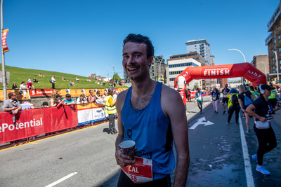Cal Dewolfe of Conquerall Mills, Nova Scotia wins the Scotiabank Blue Nose Marathon with a time of 2:34.41.  Photo Credit: Stoo Metz (Click Productions) (CNW Group/Scotiabank)