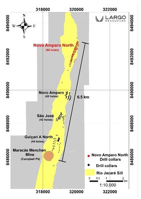Figure 1:  Rio Jacaré Sill Showing the Maracás Menchen Mine - Campbell Pit and Satellite Deposits (CNW Group/Largo Resources Ltd.)