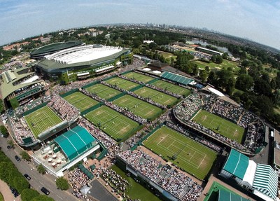 View over Wimbledon courts. Credit AELTC