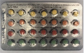 Linessa 28 blister pack (the last row of green pills are "reminder" pills that do not contain any hormones) (CNW Group/Health Canada)
