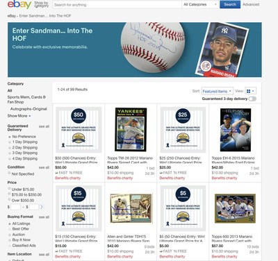 Fans can shop the “eBay x Mariano Rivera” collection of exclusive signed merchandise and one-of-a-kind memorabilia at eBay.com/MarianoRivera. The collection includes hand-signed official baseballs, jerseys and hats, autographed photographs of epic moments, flashy framed signs and wall art, 2019 Hall of Fame memorabilia. Fans can also donate to win a chance to meet "The Closer" himself in New York.