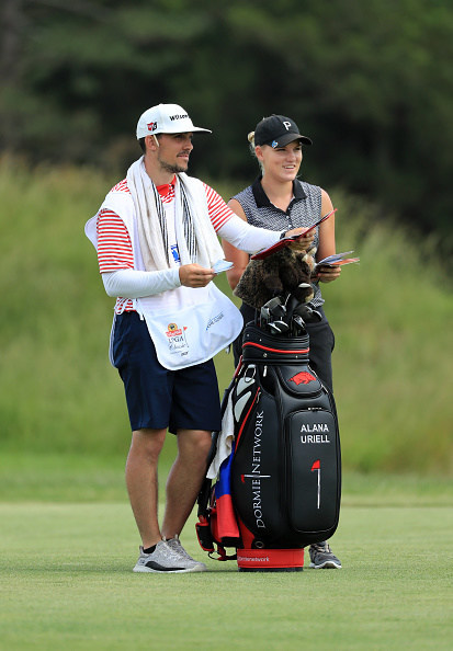 Alana Uriell with her caddie.