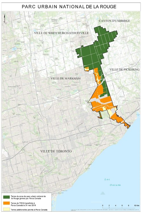 Carte du parc urbain national de la Rouge (Groupe CNW/Parcs Canada)