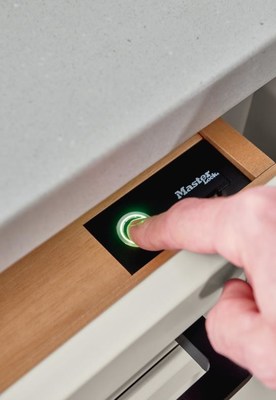 Biometric Secured Drawer from Diamond Cabinets keeps items safe with advanced fingerprint technology.