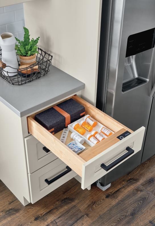 Biometric Secured Drawer from Diamond Cabinets keeps items safe with advanced fingerprint technology.