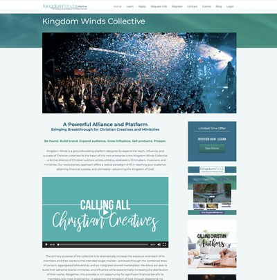 The Kingdom Winds Collective is a formal alliance of Christian authors, artists, artisans, musicians, podcasters, filmmakers, ministries, and churches that is featured on KingdomWinds.com.