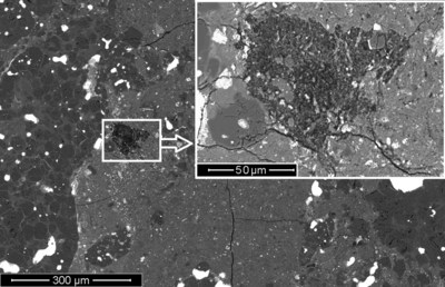 U.S. Naval Research Laboratory researchers Rhonda Stroud and Bradley De Gregorio found evidence of an ancient comet building block, using an advanced scanning transmission electron microscope, inside a meteorite collected in Antarctica. The finding provides insight into the formation of the solar system. The work was funded by NASA.