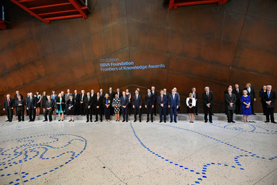 BBVA Chairman Carlos Torres Vila and Basque government representatives with the 2019 Frontiers of Knowledge Award recipients.