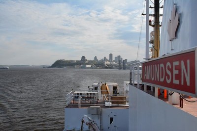 View from the deck of the CCGS Amundsen as it departs Quebec City for its annual science programming on May 30. (CNW Group/Fisheries and Oceans Central & Arctic Region)