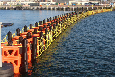 Automatic Retractable Gate in Open, Partical Open and Fully Closed Position. (PRNewsfoto/HALO Maritime Defense Systems)