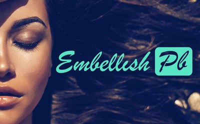 The official logo for the beauty studio, Embellish PB in San Diego, CA.