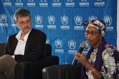Stephen Liptrap speaking on a panel with Fathiaa Abdalla, UNHCR Kenya Country Representative (CNW Group/Morneau Shepell Inc.)