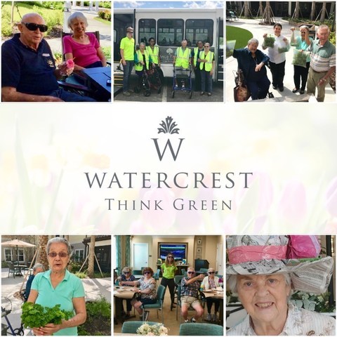At Watercrest Senior Living communities across the state, residents and associates embarked upon a month-long ?Think Green' movement, part of a themed series of Watercrest's Common Unity initiatives.
