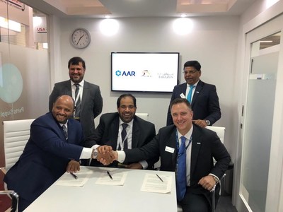 Pictured Left to Right: Khalid Omar Al Breiki, GAL Chief Executive Officer; H.E. Tareq Abdulraheem Al Hosani, Tawazun Economic Council Chief Executive Officer; Matar Ali Al Romaithi, Tawazun Economic Council Chief Economic Development Officer; Rahul Shah, AAR SVP, Strategic Growth and Business Development, APAC, Middle East and Africa; and Nicholas Gross, AAR SVP, Government Programs. Pictured Left to Right: Khalid Omar Al Breiki, GAL Chief Executive Officer; H.E. Tareq Abdulraheem Al Hosani, Tawazun Economic Council Chief Executive Officer; Matar Ali Al Romaithi, Tawazun Economic Council Chief Economic Development Officer; Rahul Shah, AAR SVP, Strategic Growth and Business Development, APAC, Middle East and Africa; and Nicholas Gross, AAR SVP, Government Programs.