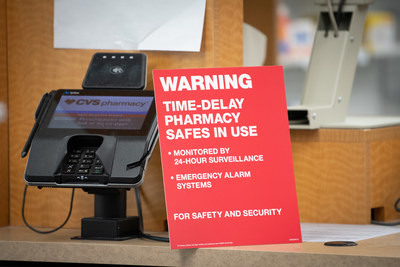 CVS Pharmacy locations now feature signs notifying customers about the chain's time-delay safe technology to help deter pharmacy robberies and diversion of controlled substance narcotic medications. (PRNewsfoto/CVS Pharmacy) CVS Pharmacy locations now feature signs notifying customers about the chain's time-delay safe technology to help deter pharmacy robberies and diversion of controlled substance narcotic medications. (PRNewsfoto/CVS Pharmacy)