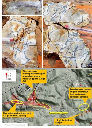 Highest Gold Grades to Date Reported from New Trend at Shot Rock, Nova Scotia