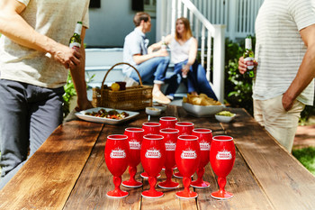 This summer Stella Artois is dethroning the OG red party cup and helping people everywhere upgrade their summer celebrations with the debut of its new Red Stella Cup. To flip to a red cup& with a stem& head to& StellaArtois.com/RedStellaCup.
