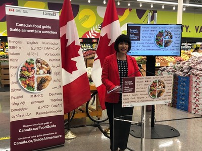 Minister of Health, Ginette Petitpas Taylor, announced the translation of Canada’s Food Guide Snapshot into additional languages in Brampton, ON on June 24th. (CNW Group/Health Canada)