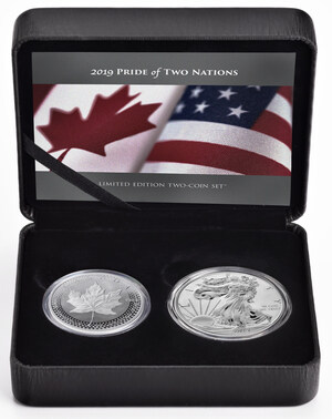 La Monnaie royale canadienne et la United States Mint font équipe pour lancer l'ensemble conjoint de pièces fiers emblèmes de deux pays