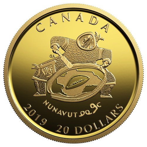 The Royal Canadian Mint's pure gold coin celebrating the 20th anniversary of Nunavut (CNW Group/Royal Canadian Mint)