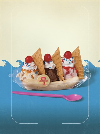 The USS Butterscotch Sundae is a three-scoop sundae straight from the Stranger Things Scoops Ahoy shop, and is just one of the Stranger Things that is happening at Baskin-Robbins this summer. Stranger Things 3 starts July 4 only on Netflix. For more information, visit www.baskinrobbins.com/strangerthings.
