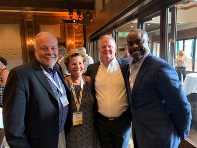 The closing dinner at the OPEI Annual Meeting brought friends and colleagues together. From left to right: Warren Sellers, President, Sellers Expositions and GIE+EXPO show manager; Karen Williams, President and CEO, Louisville Tourism; Kris Kiser, President and CEO, OPEI; Cleo Battle, Executive Vice President, Louisville Tourism