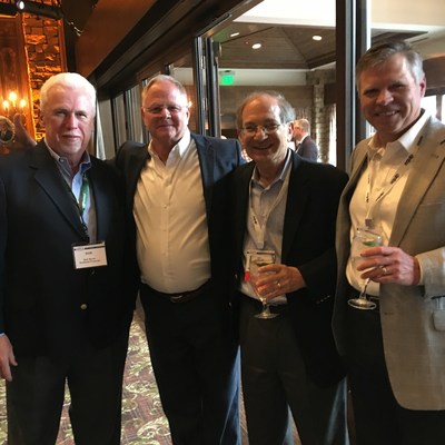 Ed Cohen amongst friends at the closing dinner of the OPEI Annual Meeting. From left to right: Bob Byrne, Vice President and Client Development Officer, Sheffield Financial; Kris Kiser, President & CEO, OPEI; Ed Cohen, retiring OPEI board member from Honda; Jeff McKay, President and CEO, Sheffield Financial