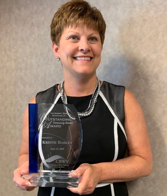 Kristie Hadley, VP-Market Leader for BCT-Bank of Charles Town, received West Virginia Outstanding Community Banker Award by Community Bankers of West Virginia (CBWV).