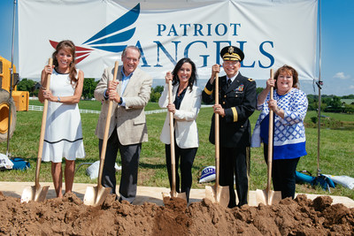 L to R Mayor Paige Brown, Governor Mike Huckabee, Patriot Angels CEO Suzette Graham, Major General Daniel York, Brookdale Senior Living EVP Mary Sue Patchett
