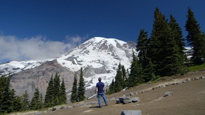 A scene from RETURN TO SEATTLE at Mount Rainier.