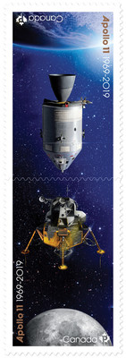Timbres sur la mission Apollo 11 (Groupe CNW/Postes Canada)