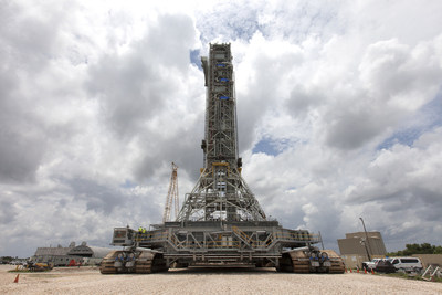 ML-1, current mobile launcher. NASA has selected a Bechtel-led team to design and build a second, upgraded mobile launch platform for a rocket that could take humans to the Moon or Mars. Photo credit: NASA ML-1, current mobile launcher. NASA has selected a Bechtel-led team to design and build a second, upgraded mobile launch platform for a rocket that could take humans to the Moon or Mars. Photo credit: NASA