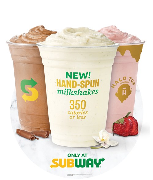 Beginning July 22 through September, 4 for a limited only, NEW! hand-spun Halo Top® milkshakes will be available exclusively at Subway® restaurants in six test markets: Colorado Springs, Colorado; Hartford, Connecticut; Longview and Tyler, Texas; Salt Lake City, Utah; Toledo, Ohio; and West Palm Beach, Florida.