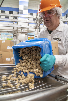 In the early days, dough chunks had to be cut and mixed in by hand. Now Ben & Jerry's and Rhino Foods have perfected the chunk.