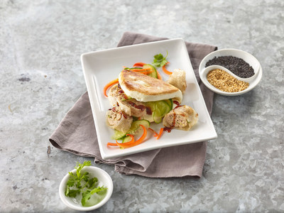 Chef Chris Cheung, award-winning restaurateur from New York City's Chinatown and chef/owner of East Wind Snack Shop in Soho, created the nontraditional Turkey Burger Spring Roll — featuring a homemade ground-turkey-filled spring roll in a bao bun.