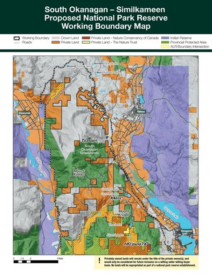 Map of proposed South Okanagan National Park Reserve (CNW Group/Parks Canada)