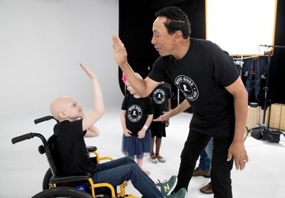 Smokey Robinson shares laughs with patients during his special visit to record a singalong at St. Jude Children’s Research Hospital in Memphis, Tennessee.