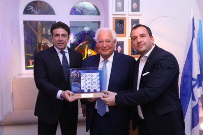 The Friends of Zion Museum Presents New Commemorative US-Israel Stamps with US Ambassadors to Europe (photo credit: Yossi Zamir)