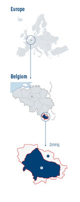Location of the infected zone in Belgium