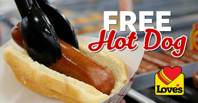 Anyone can get a free hot dog at Love's Travel Stops for National Hot Dog Day on July 17, 2019.