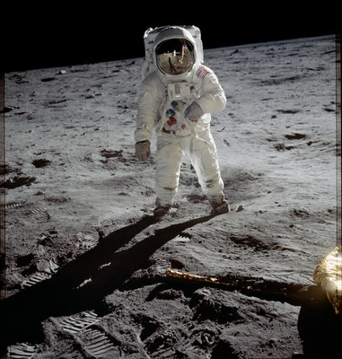 L'alunissage et le premier pas de Neil Armstrong sur la Lune, Credit: Nasa (Groupe CNW/Espace pour la vie)