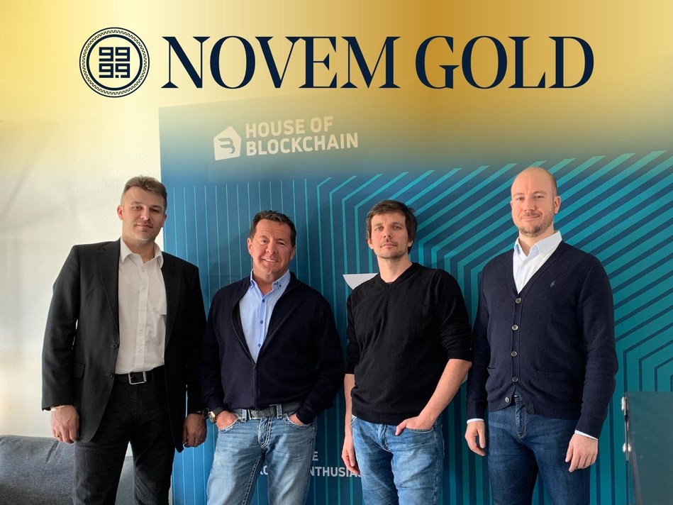Novem Gold Leadership: (Left to Right) Mario Schober, Founder & Head of Trading, Wolfgang Schmid, Founder & Gold Visionary, Christoph Klocker, CTO, Andreas Kalteis, CEO.