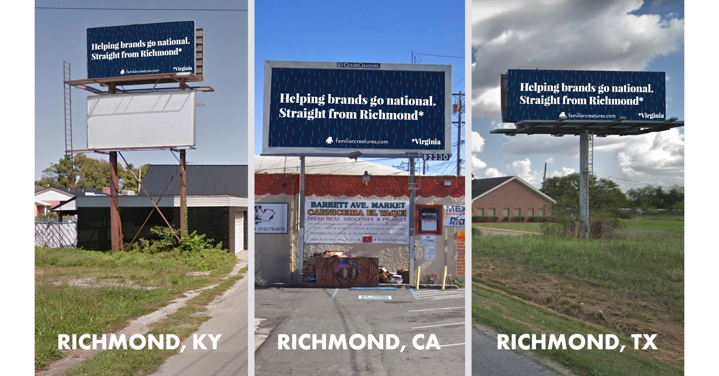 Richmond, VA ad agency Familiar Creatures advertises itself to all the