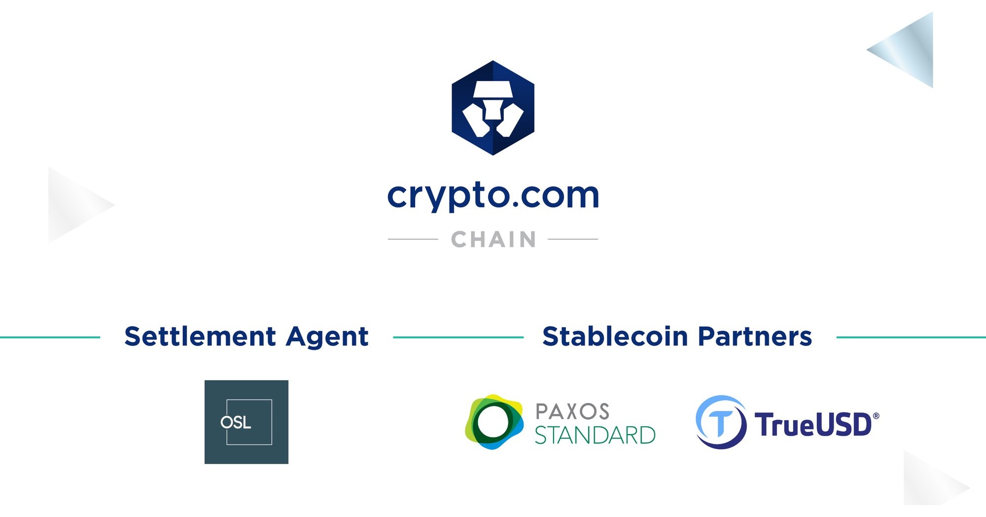 Crypto.com Chain Welcomes First Settlement Agent & Stablecoin Partners