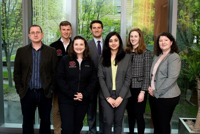 Subway visited students at Cornell to launch their joint effort to find innovative methods for waste reduction. Pictured (L-R): Mark Milstein, Ph.D. – Clinical Dir. of Management & Director, Center for Sustainable Global Enterprise; Nathan Gassmann – Manager, Global Sustainability Subway; Andrea Seek – Director, Global Sustainability Subway; Zach Cohen – Cornell SGE Student; Sumaiya Jaweed – Cornell Cornell SGE Student; Leah Lyden – Cornell SGE Student; Pamela R. Graybeal – Cornell SGE Student. (Photo Credit: Simply Alexis Photography)