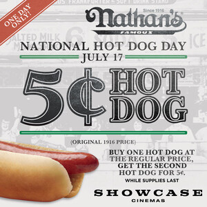 Showcase Cinemas To Offer 5 Cent Hot Dog With Purchase Of One At Regular Price On National Hot Dog Day