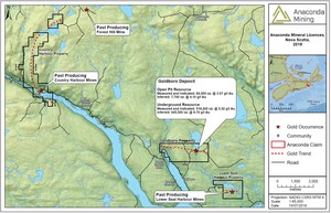 Anaconda Mining Expands its Footprint in Eastern Nova Scotia; Identifies Key Exploration Targets Proximal to Goldboro