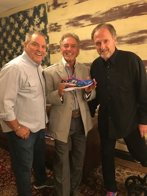 The Gatlin Brothers showcase their special edition Newton Running shoes they designed in tandem with the Tragedy Assistance Program for Survivors (TAPS).